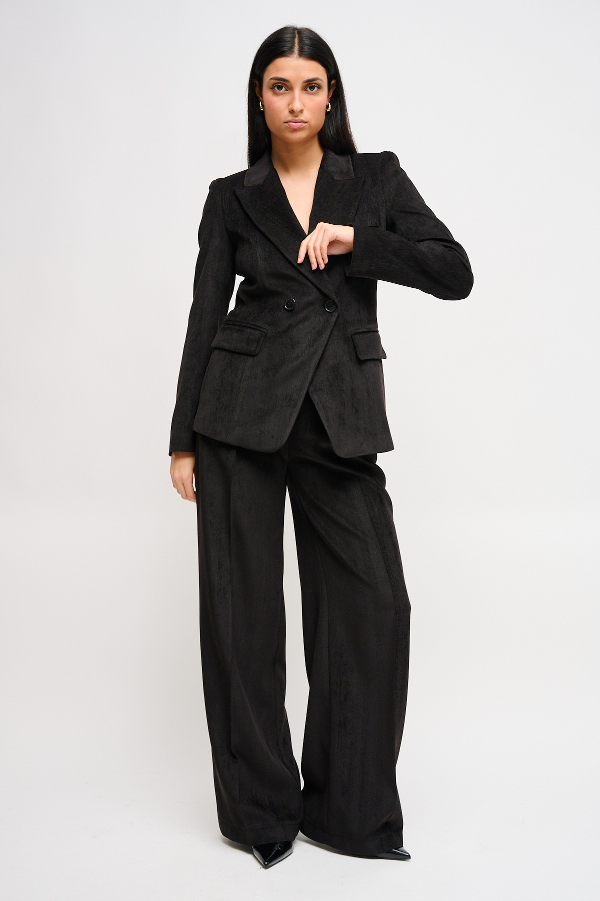 COMPLETO GIACCA DOPPIOPETTO E PANTALONE A PALAZZO