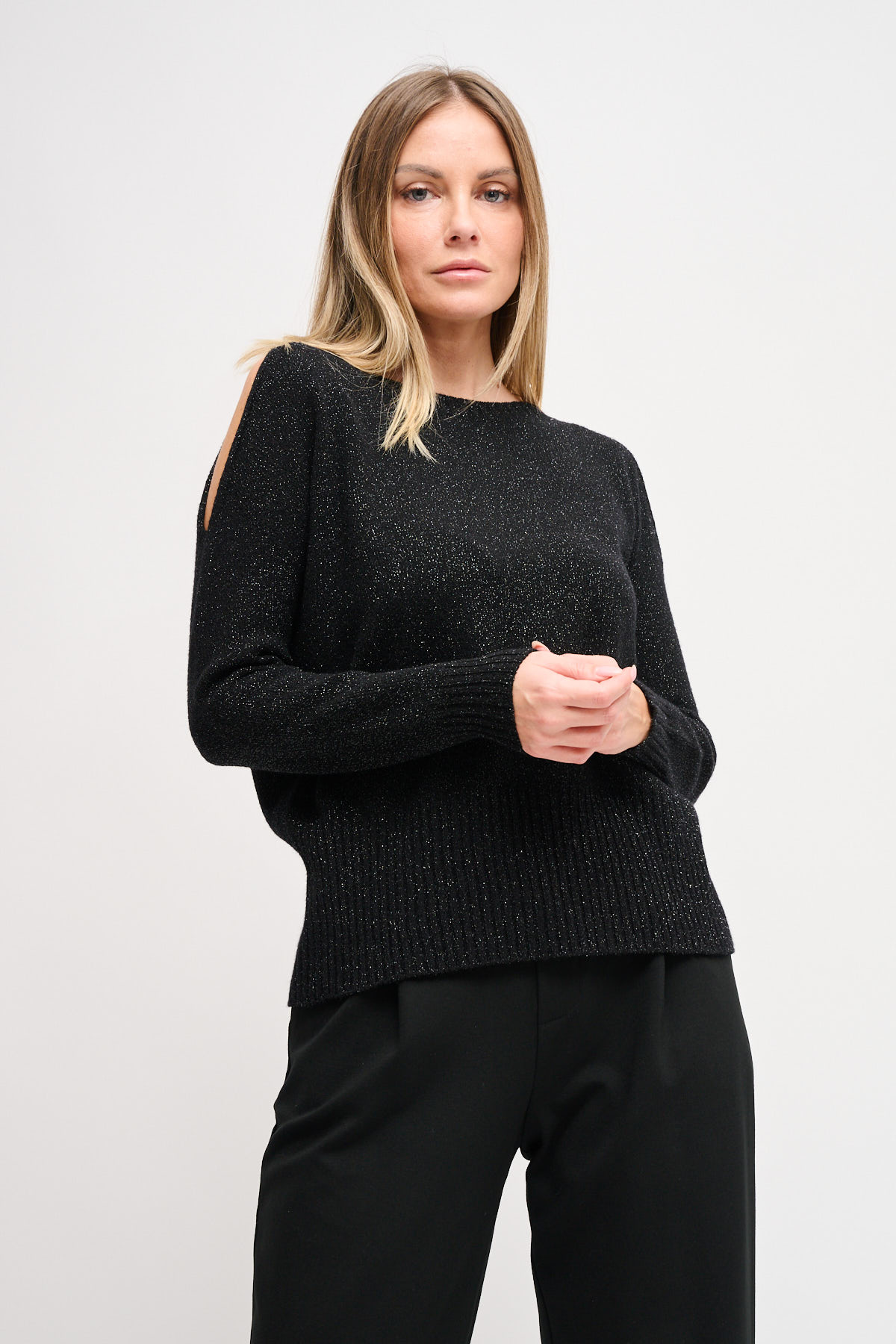 MAGLIA IN LUREX CON CUT OUT