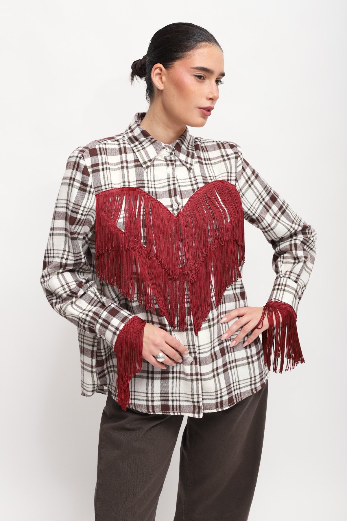 CAMICIA CHECK CON FRAGE